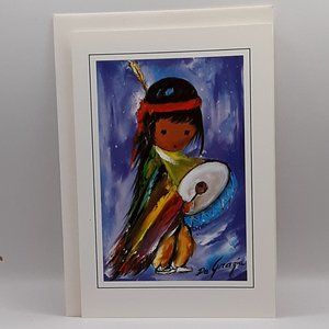 DeGrazia Drummer Boy Vintage Blank Card Collectible Frameable Southwestern Art